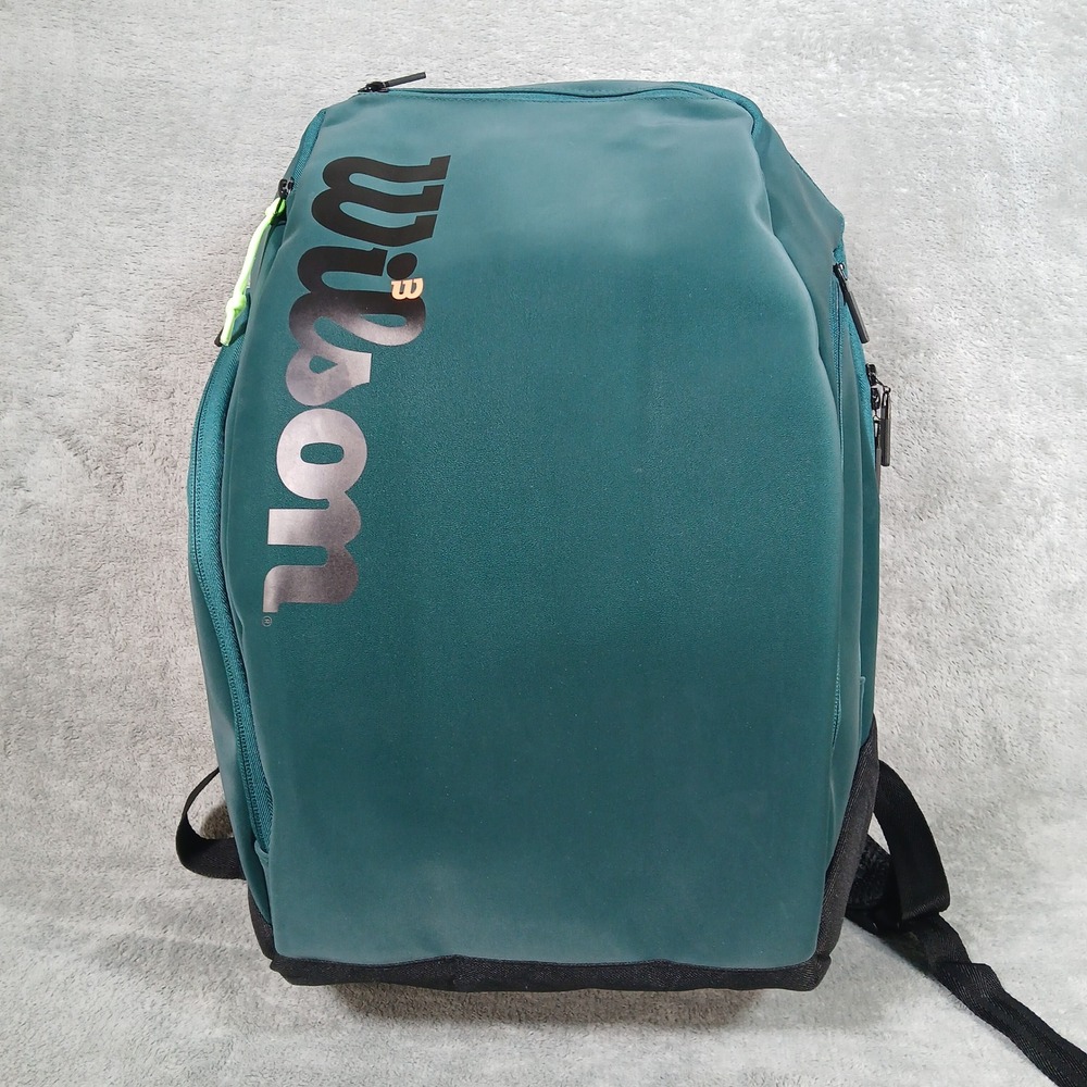 Wilson V9 Super Tour Tennis Backpack Emerald Green Racket Bag Sport